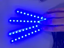 Tira de luces LED RGB con control remoto por voz para coche, diseño Interior, decorativa, Ambiental dinámico