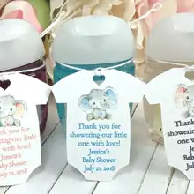 На заказ любой язык Слоник для детского дня рождения бирка, Baby shower Спасибо тег, дезинфицирующее средство для рук этикетка, дезинфицирующее средство для рук этикетка