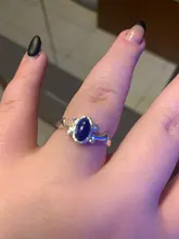 Anillo Vintage de cristal con lapislázuli azul, joyería para Cosplay, 1 unidad