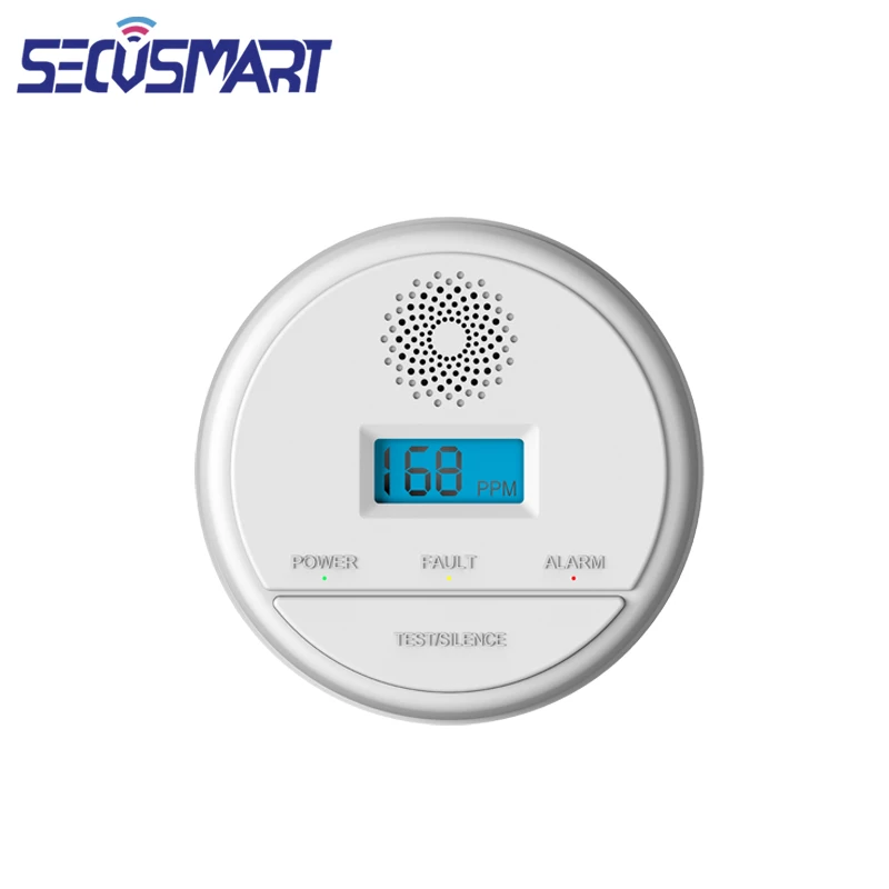 433MHz Wireless Carbon Monoxide Poisoning Smoke Gas Sensor CO Gas Leakage Warning Alarm Detector LCD Display Concentration