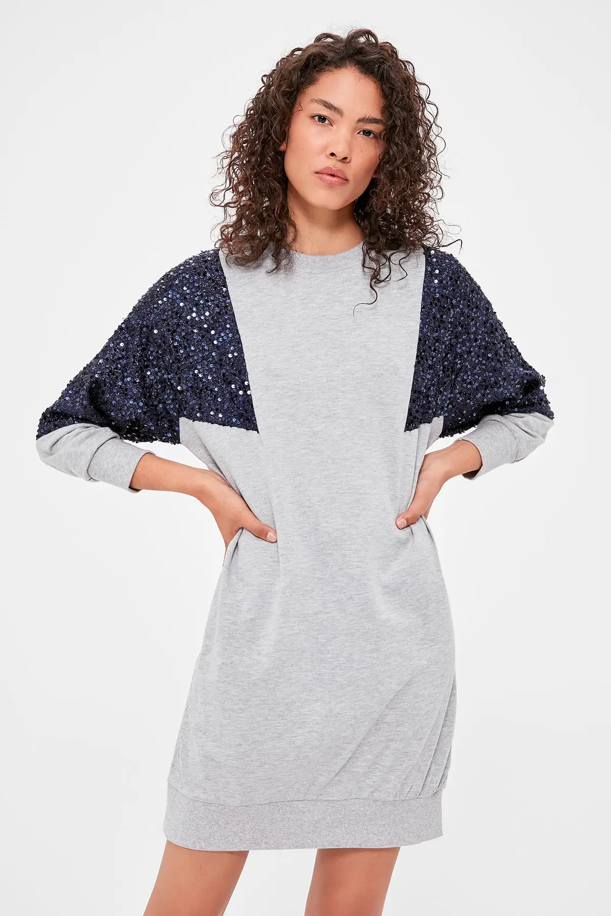 Goedkoop Trendyol Sequin Detail Gebreide Jurk TWOAW20EL1721