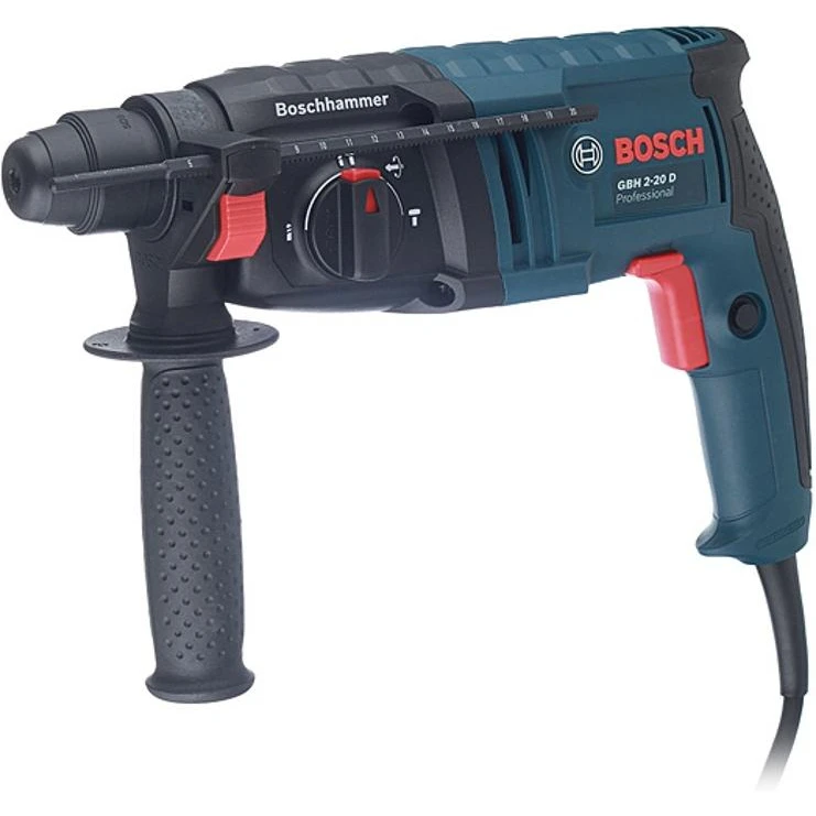 Перфоратор электрический Bosch GBH 2-20D(1300 об/мин, 4980 уд/мин, 650 Вт, 3 режима, реверс, защита от заклинивания