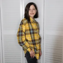 Plaid Shirt Tops Long-Sleeve Office Women Coat Loose Ladies Karsany And