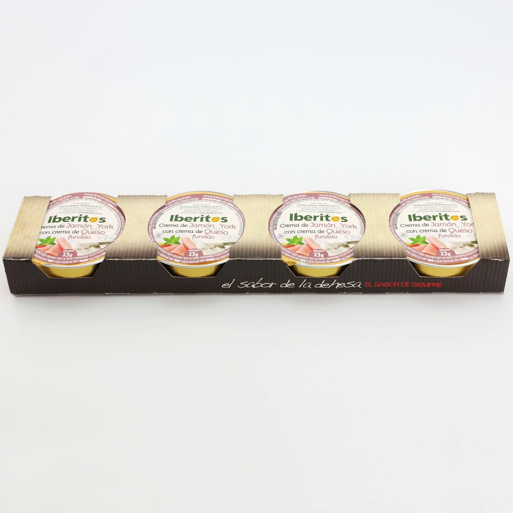 IBERITOS Pack 4's soup cream JAMON York with 23g-YORK's cast in monodose soup cream cheese cheese