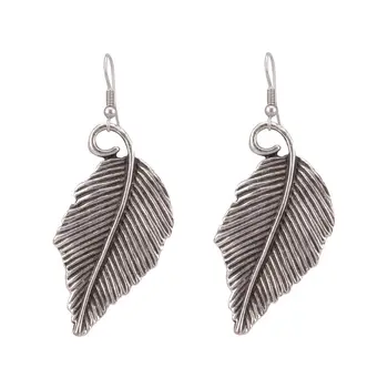 

Earrings jewelery leaves (Lock-hook, jewelery alloy, silver) 53683