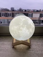 Night-Light Moon-Lamp Touch-Switch Bedroom-Decoration LED Birthday-Gift 3d-Print Rechargeable