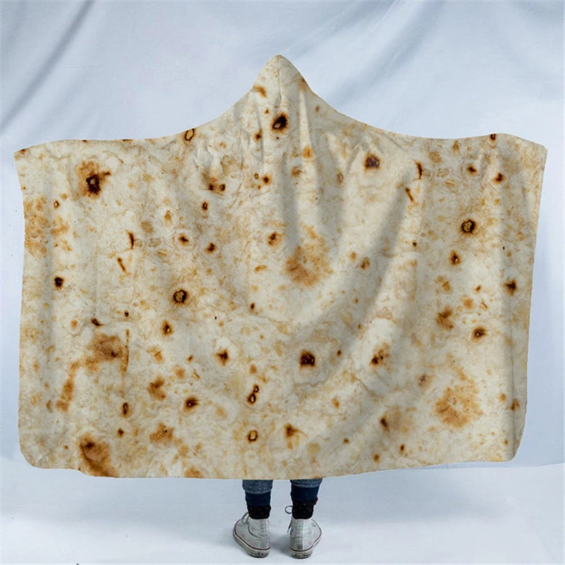 Burrito Одеяло плюшевый, с принтом одеяло с капюшоном для взрослых и детей теплые одеяла носимых двухслойный флис плед - Цвет: picture color