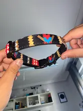 Collar de nailon personalizado para perros pequeños, medianos y grandes, con estampado colorido, correa para caminar