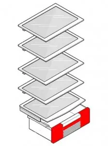 

Box of vegetable refrigerating chamber for refrigerator LG, 3391jt1001d