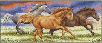 

Set for embroidery "Panna" "Golden Series" с-0679 "running from the storm"