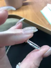 Anillo ajustable con forma de V para mujer, joyería fina con letras onduladas geométricas de Plata de Ley 925 auténtica, accesorios de personalidad para fiesta