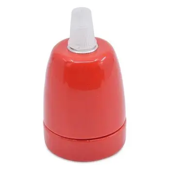 

Portalampara de ceramica para bombilla LED E27 Rojo
