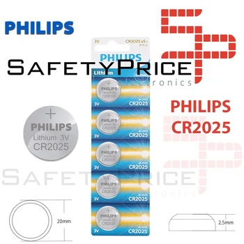 

2x PHILIPS button battery original lithium battery CR2025 3V