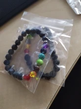 7 Chakra encantos pulseras piedra de Lava para hombres y mujeres aceites esenciales difusor cuentas de piedra Natural de la cadena de moda joyería hecha a mano