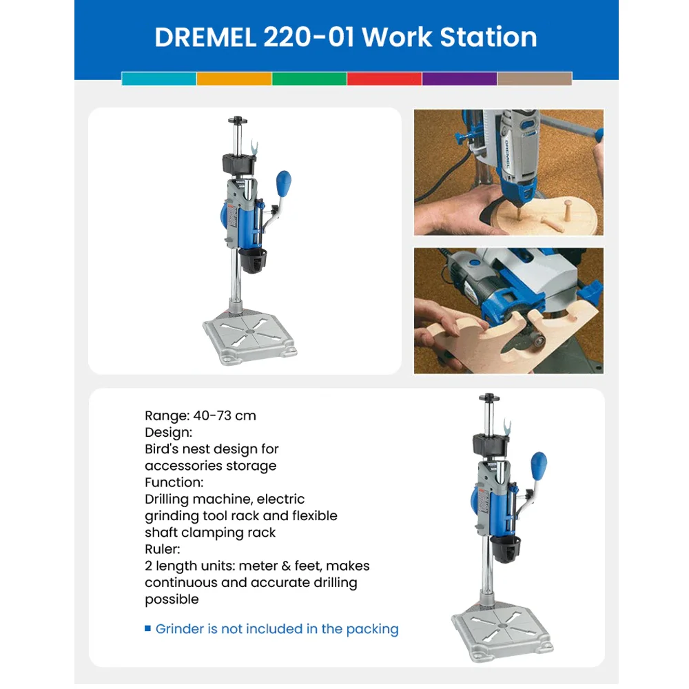 Dremel Drill Press Rotary Tool Workstation Stand with Wrench Dremel 220  Mini Portable Drill Press Tool Holder for Home Appliance - AliExpress