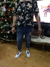 Harem Jeans Denim Pant Length-Trousers Floral-Embroidery Elastic Women Waist-Spring Chinese-Style