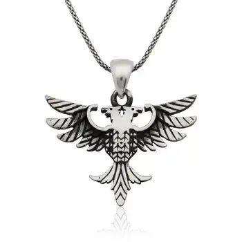 

KUTAYDAN 925 Sterling Silver Double-Headed Eagle Men 'S Necklace