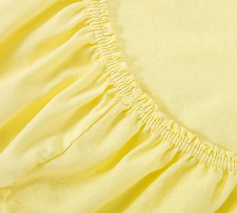 

IV Yellow color Fitted bedsheet home textile, 100% cotton, knitted fabric, 7 sizes, high quality