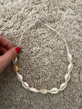 Gargantilla de concha Natural con cadena de cuerda para mujer, Collar, gargantilla de conchas marinas, Collar de verano, novedad