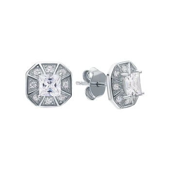 

Silver earrings with sitals and cubic zirconium sunlight sample 925