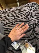 DOTIFI-anillos de acero inoxidable 316L para mujer, de doble circonita sortija de compromiso, joyería de boda