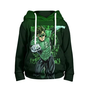 

Детская толстовка 3D «Green Lantern» для мальчиков и девочек, Комфортная толстовка-кенгуру с рисунком, Полная запечатка