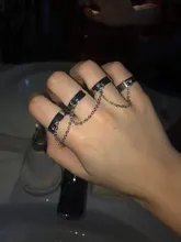 Punk Cool Hip-hop-Juego de anillos abiertos multicapa ajustable, cuatro dedos, juego de anillos para mujer, fiesta gótica, joyería de calle