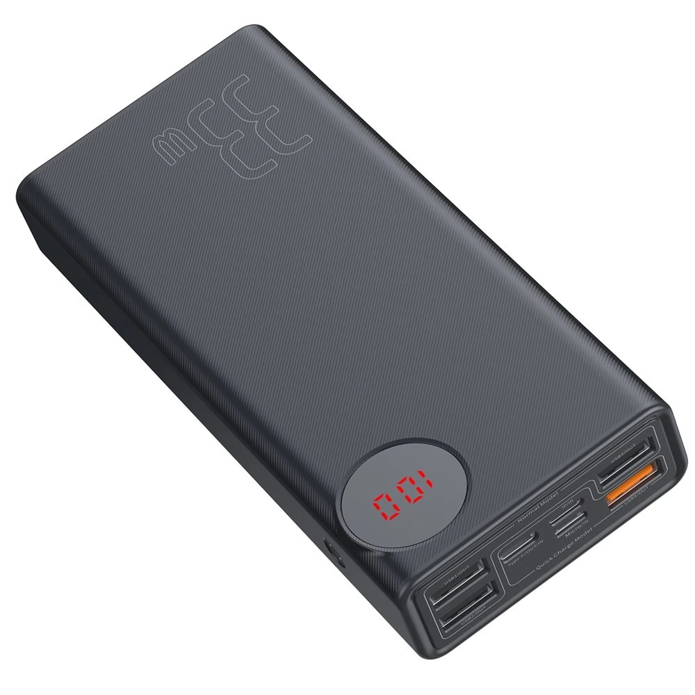 Внешний аккумулятор Baseus Mulight Quick Charge&large power digital display power bank 33W 30000mAh PPMY-01(Черный