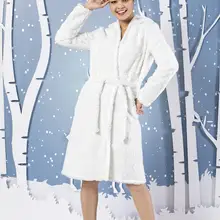 Черный жемчуг Женский мягкий Халат с капюшоном