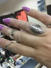 Korean Style New Silver Color Large Rings For Women Wedding Jewelry Statement Adjustable