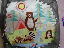 Manta de juego para gatear para bebés, estera multifunción para gatear con valla, juguetes de iluminación, 0-18