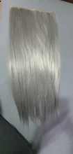 Soowee-extensiones de pelo sintético con pinza para mujer, accesorios para el cabello de una pieza, negro a gris, degradado, postizo de Clip