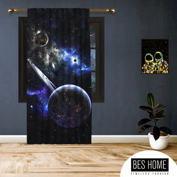 

Space-X-V,Window Curtain 1 panel, Blackout , Room darkering,Custom size, made to order