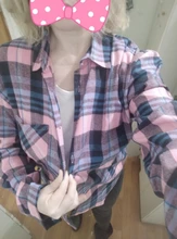 Plaid Shirts Blouses Oversized Women Top Long-Sleeve Blusas Loose Casual Cotton Ladies