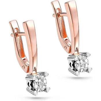 

Kabarovsky earrings with 2 diamonds in red gold