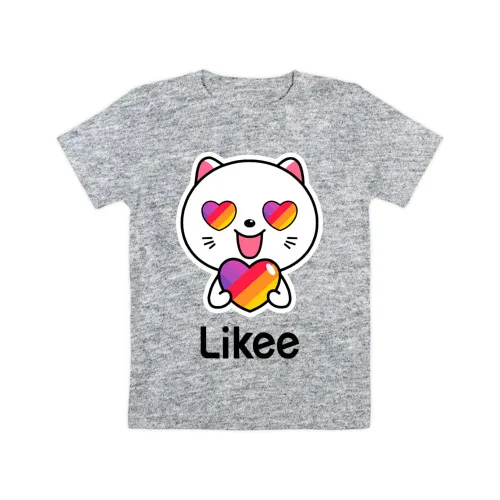 Серый Детская футболка хлопок «LIKEE» для мальчиков и девочек, Легкая футболка из хлопка с рисунком - Цвет: Серый