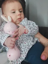 Destellos musicales para bebés, sonajero mordedor, juguetes con campanas de mano de conejo, mordedor móvil para bebés, chupete de lágrimas para bebés, juguetes educativos para edades tempranas de 0 a 12M