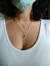 17KM-collar de perlas de mariposa de varias capas para mujer, gargantilla de perlas doradas, estrella del sol, regalo de joyería 2021