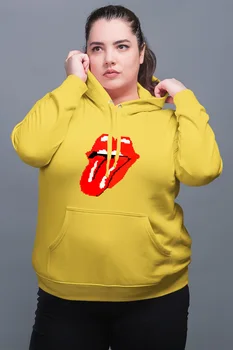 

Angemiel Wear Rolling Stones Pixels Art Yellow Women 'S Hooded Sweatshirt