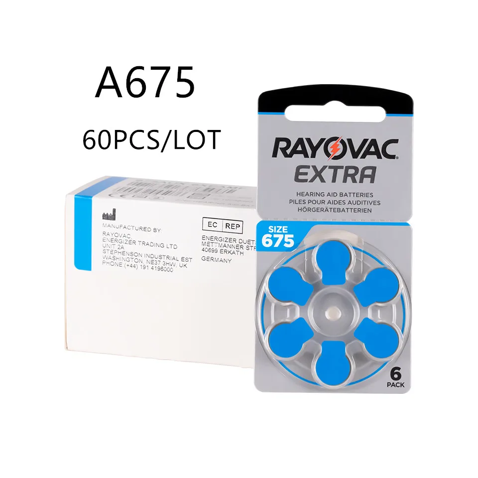 60 шт. батарейки для слухового аппарата Rayovac 675A 675 A675 PR44 | Красота и здоровье