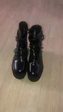 Autumn Boots Chain Platform-Shoes Block-Heel Punk-Style Gdgydh Female Black Gothic Women