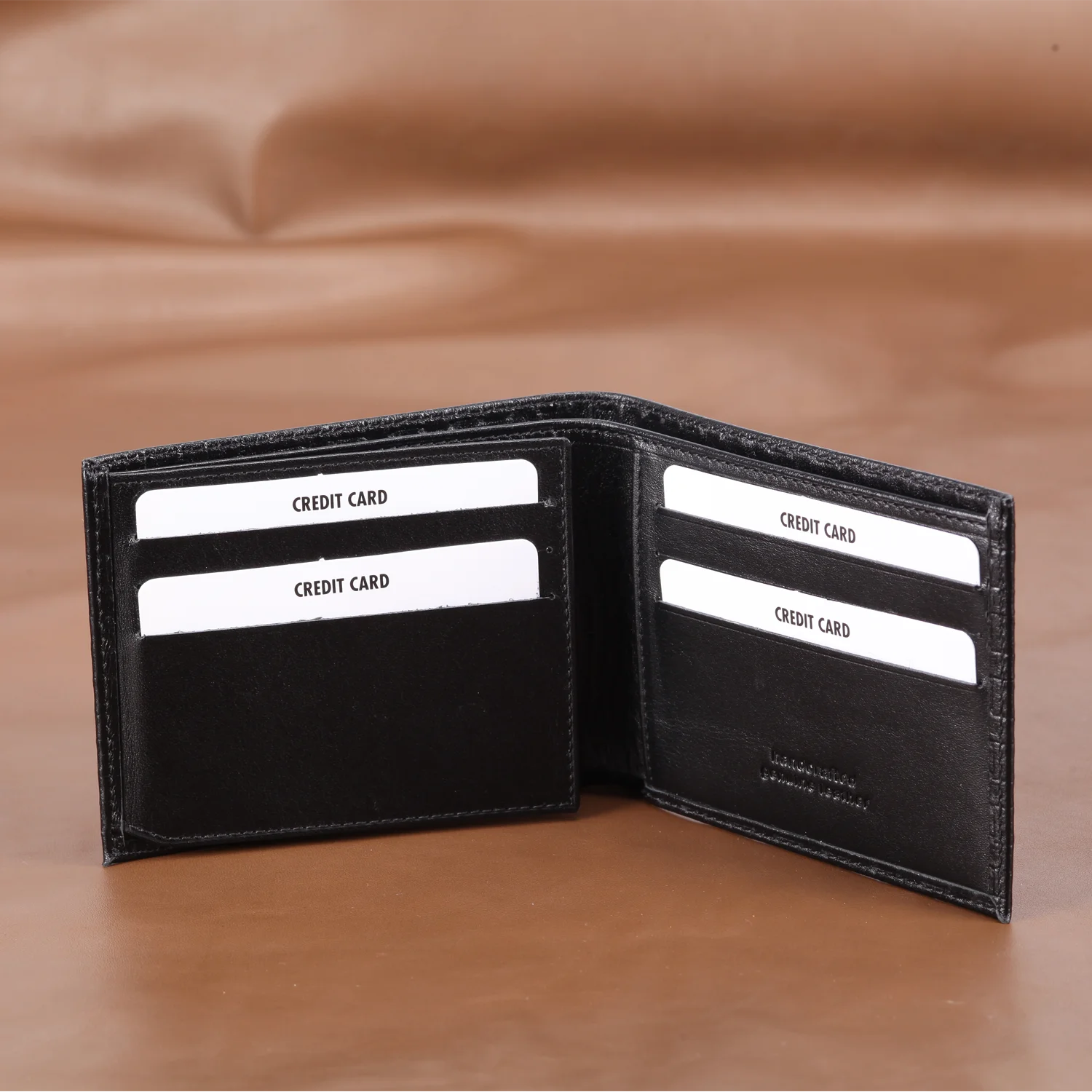 Genuine Leather Mens Wallet Premium Product Real Cowhide Wallets for Man Black Walet Purses