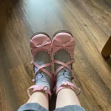 Lolita zapatos de las mujeres planos de las mujeres ronda baja con correas de lazo linda princesa para niñas fiesta de té zapatos estudiantes encantadora zapatos tamaño 34-41