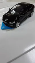 1:32 modelo Tesla X coche en miniatura de aleación con tirar juguete electrónico con simulación de luces y música modelo juguetes para niños de regalo