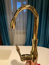 Gold Kitchen Faucet Water-Mixer Pull-Out Single-Handle Silver Swivel-Degree N22-019