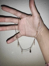 Collar con colgante de estrellas para mujer, gargantilla de metal modelo JN0377 con accesorios de estrellas de cinco puntas en color dorado, sencilla para regalo de fiesta