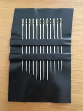 12 unids/set ancianos aguja-agujero lateral ciego aguja de coser de mano de acero inoxidable de huelga roscado ropa de costura