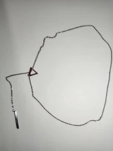 DOTIFI para las mujeres collares la innovación pendiente doble cadena larga calado triángulo y Baguette collar de acero inoxidable