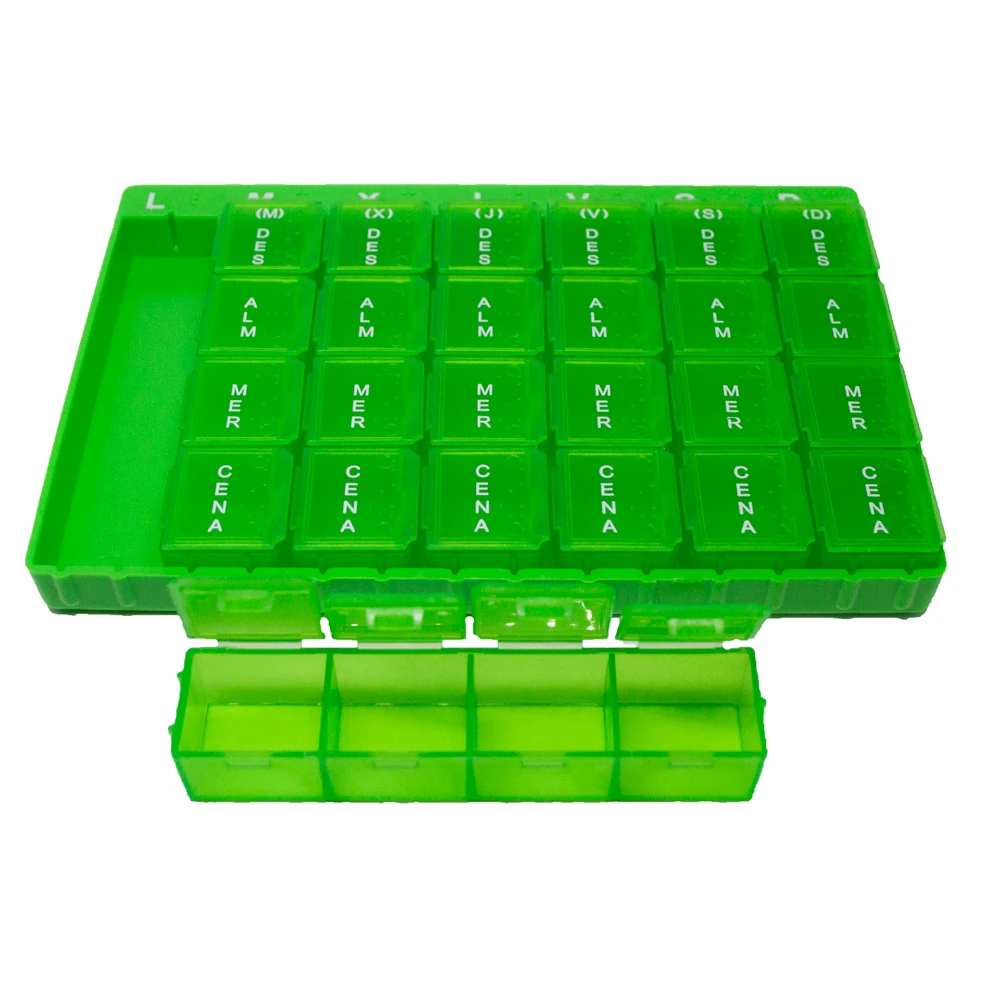 Pillbox Органайзер медицинская коробка планшет недельный pillbox 7X4 отделения