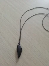 OCTBYNA-collar de cuerda de cuero pendiente con Diente de Lobo y Punta de cristal para hombre y mujer, collar Vintage, joyería Unisex